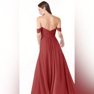 AZAZIE Vintage Mauve A-Line Sweetheart Neckline Chiffon Floor Length Dress- NWT